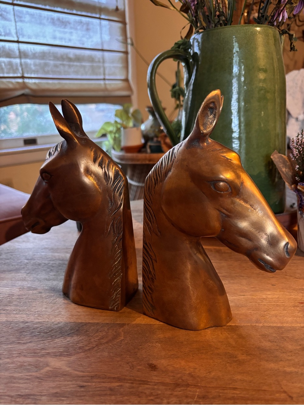 Brass Horse Head Bookends - Picture 4 of 4